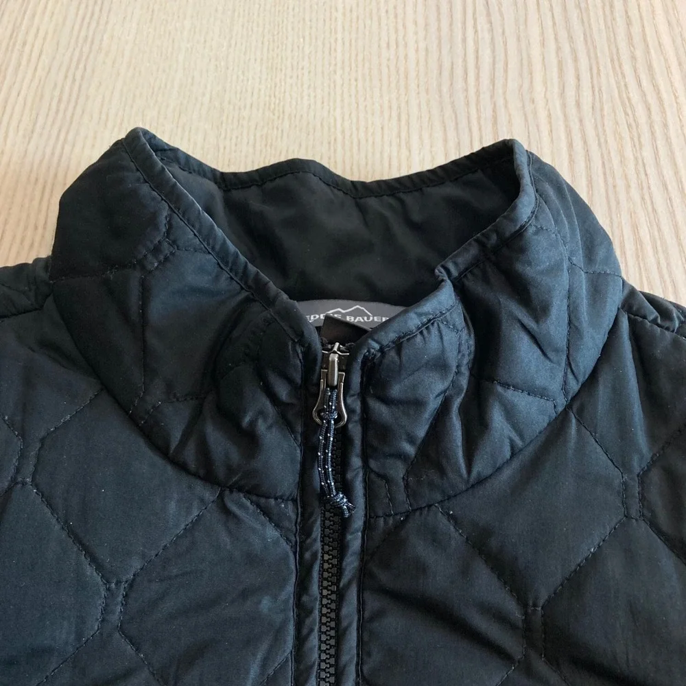 Eddie Bauer Jacket Womens L Black Quilted Puffer Full Zip Mock Neck Lightweight - Picture 10 of 14